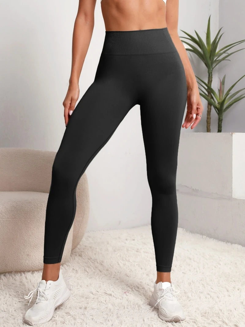 Women Seamless Hip Lifting Sports Leggings (High Waist Push Up Yoga Leggings)